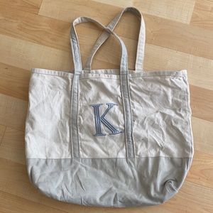 Large “K” Canvas Tote